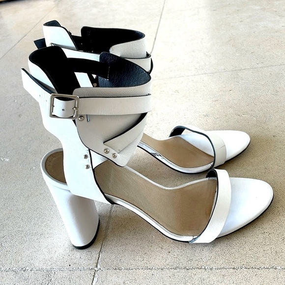 IRO Paris White Leather Strappy Sandals – Size 38 - Picture 3 of 14